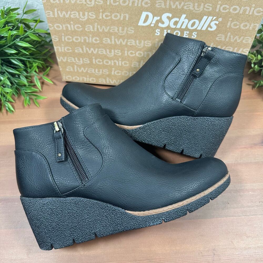 Dr. Scholl's Women's Black Wedge Booties Size 7.5